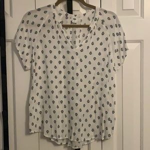 White with black designed fancy t-shirt